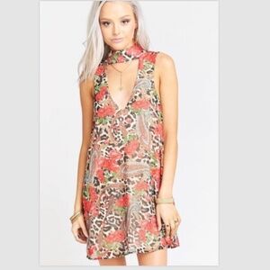 Show Me‎ Your Mumu Bold Floral Leopard Paisley Halter Dress NWT – Size Small